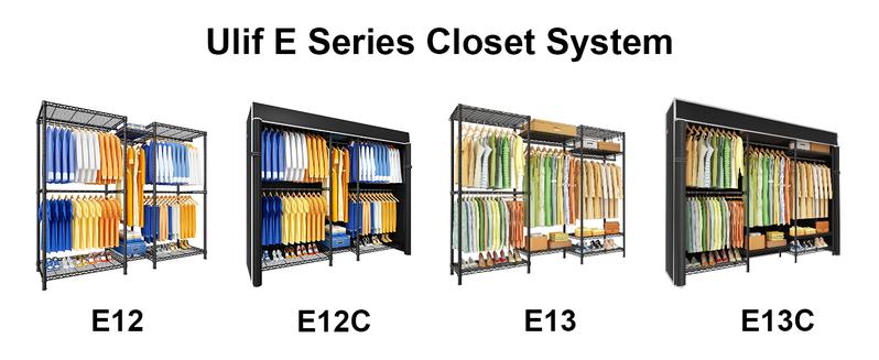 Ulif Heavy Duty Closet Organization System, Freestanding Clothes Rack, Adjustable, 63"W x 16"D x 77"H, 960 lbs Weight Capacity, with Dust Cover, Black Ulif Heavy Duty Closet Organization System, Freestanding Clothes Rack, Adjustable, 63"W x 16"D x 77"H, 960 lbs Weight Capacity, with Dust Cover, Black