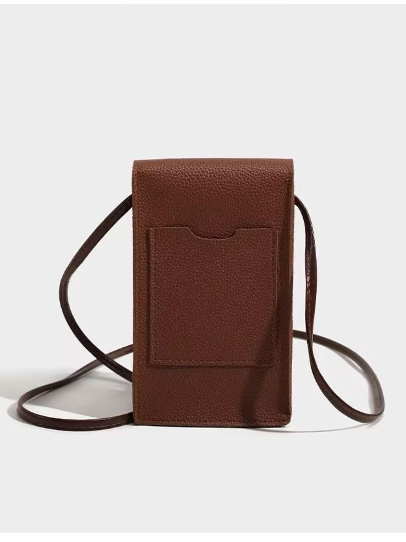 Effortless Casual Style | Vintage Leather Phone Crossbody for Everyday Errands | Lightweight Mini Bag