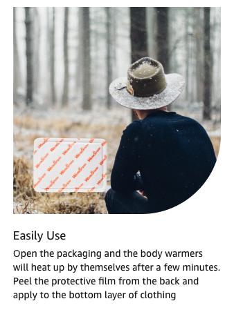 Body Warmer with Adhesive Heat Pack Warmer Value Pack - 10 Individual Warmers