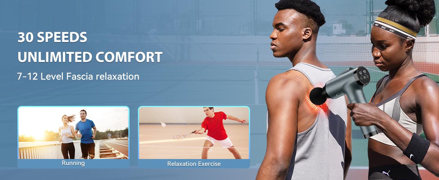 30 Speed Deep Tissue Massage Gun (M68-7) - 9 Heads for Knee Foot Neck Back, Massage Device for Pain Relief & Recovery, Perfect Gift