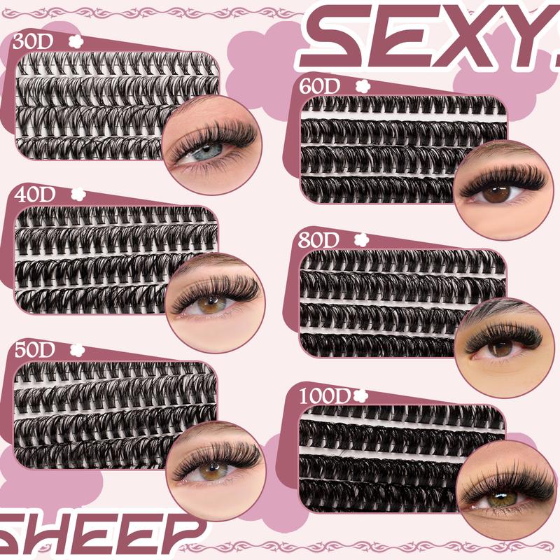 Gift Box Mixed Eyelash Extensions, Fluffy Dense Natural 5-18mm, DIY Lashes with Bond&Seal&Remove&Eyelash Tweezers Large Capacity Set