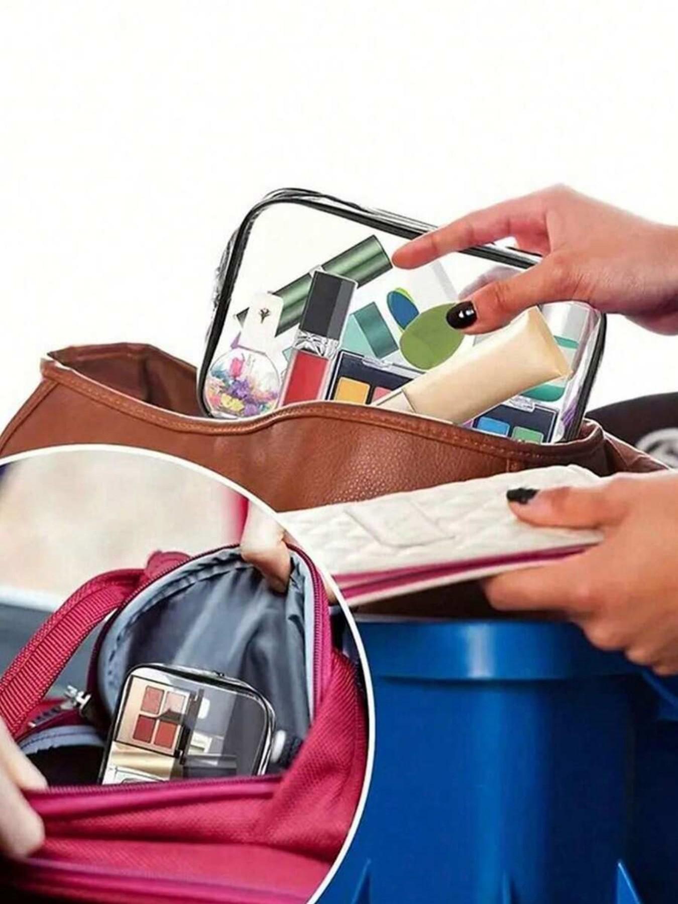 PVC Travel Organizer Pouch, Lightweight Fade-Resistant Cosmetics Bag, Portable Makeup Case, Easy-To-Clean Smart Storage Pouch