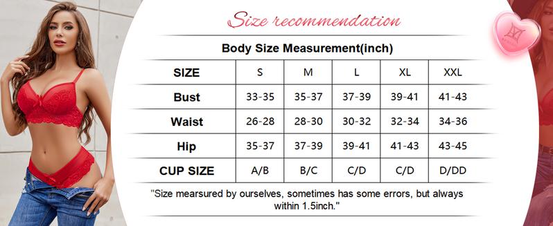 Avidlove Lingerie Set for Women Lace Bra and Panty Sets 2 Piece Lace Outfits S-XXL