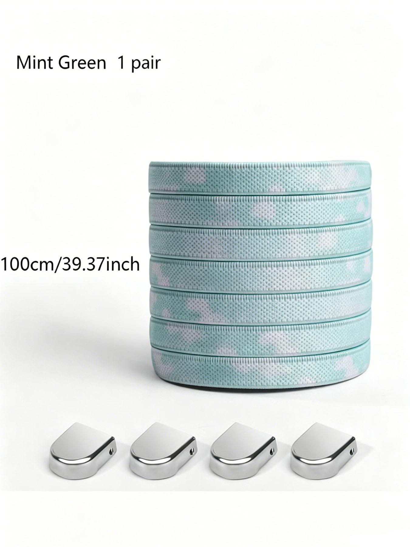 Dreamy Tie-Dye Lazy Shoelace, No-Tie Press Button, Gradient Color, Elastic Stretch, Wide Strap, for Sneakers, Dad Shoes, Sports Shoes, Commute, DIY Footwear