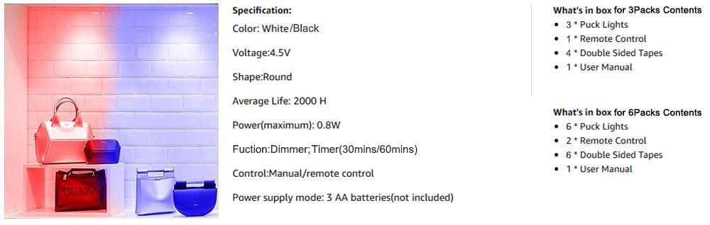 Wireless Puck Light Under Cabinet Lighting, Battery Powered LED Tap Light 13 RGB Colors Night Lamp with Remote Control, Home Decor Light Party Light Gaming Light