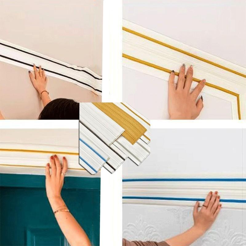 Flexible Thick Foam Peel & Stick Trim, Self Adhesive PVC Wall Border & Ceiling Molding, Removable Skirting Board Edge Strip for Window, Tile Splash Guard, Mirror Edge Home Decor