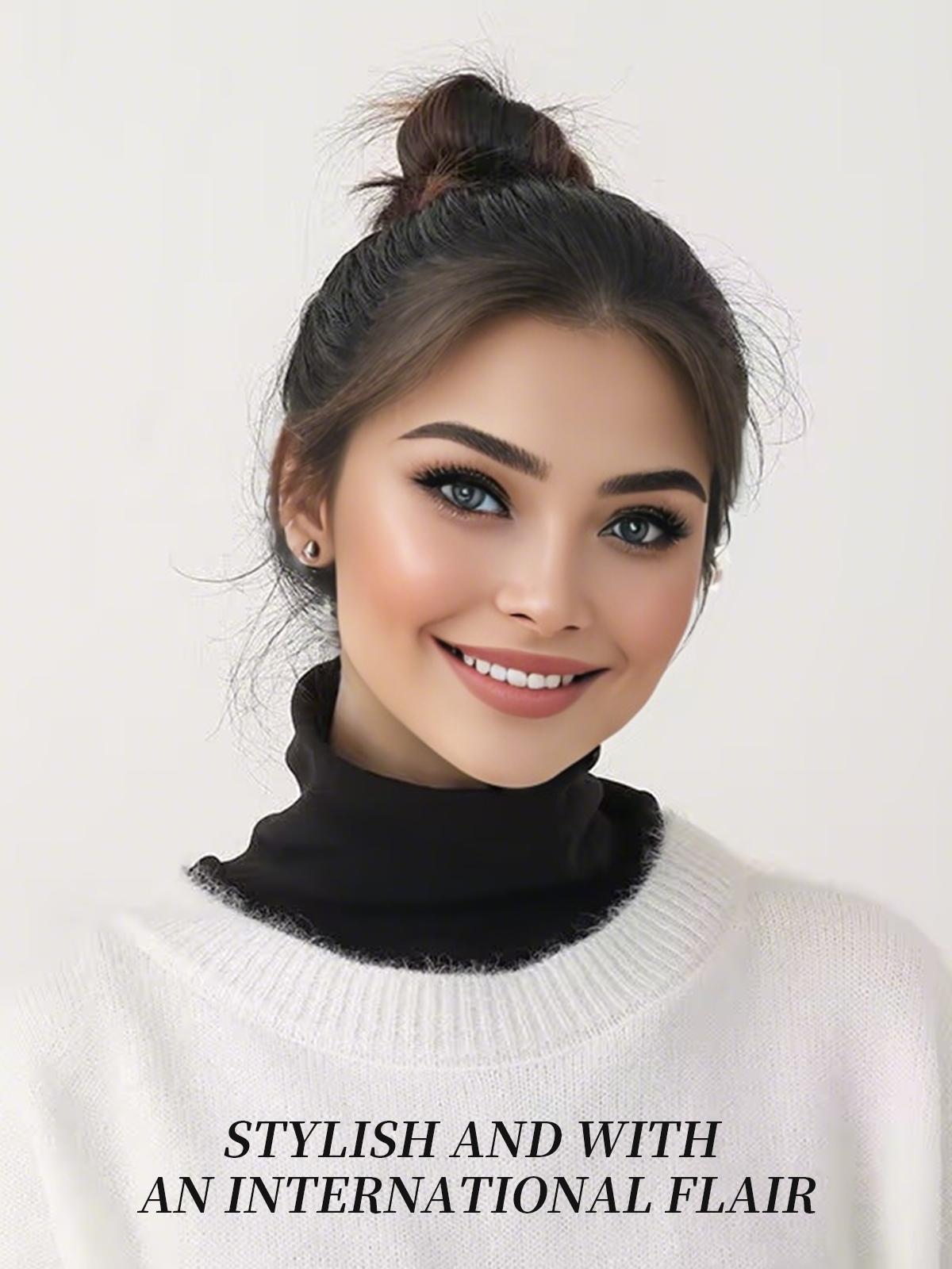 Knitted Fakes High-Collar Women'S Pullover Collar Top, With A Removable Neckline Design. Dickey Halfs Shirt, Decorative High Collar For Warmth And Wind Protection.