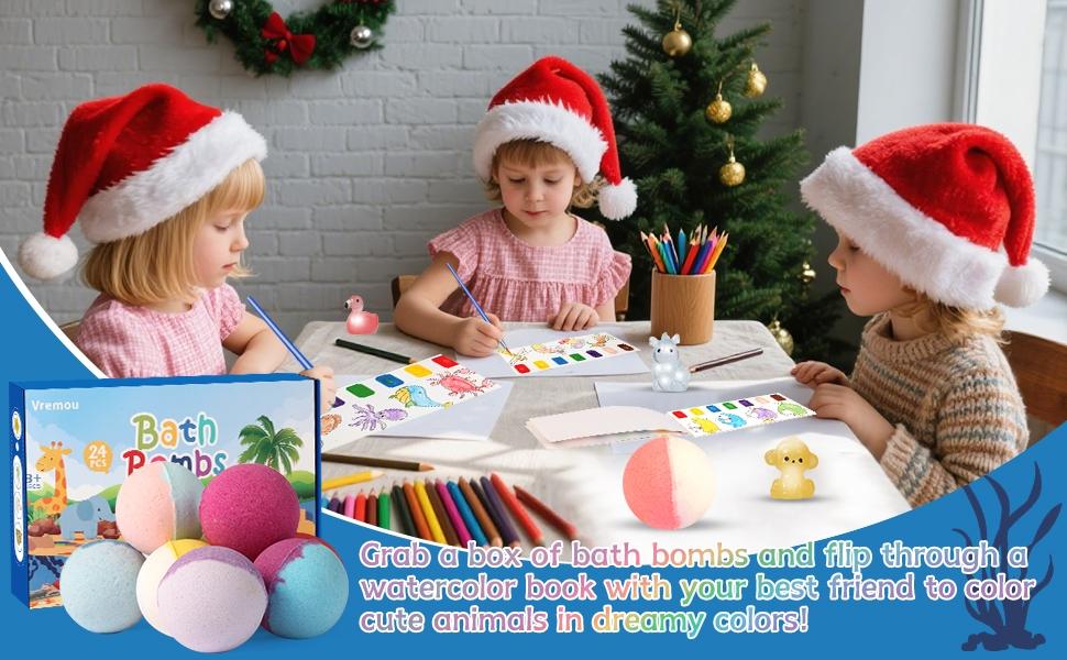 Gift Set with 24 Unique Land & Sea Animal Toys, Fun, Educational, and Child-Safe Bath Bombs with Toys, Great Gift for Boys & Girls’ Birthdays & Christmas
