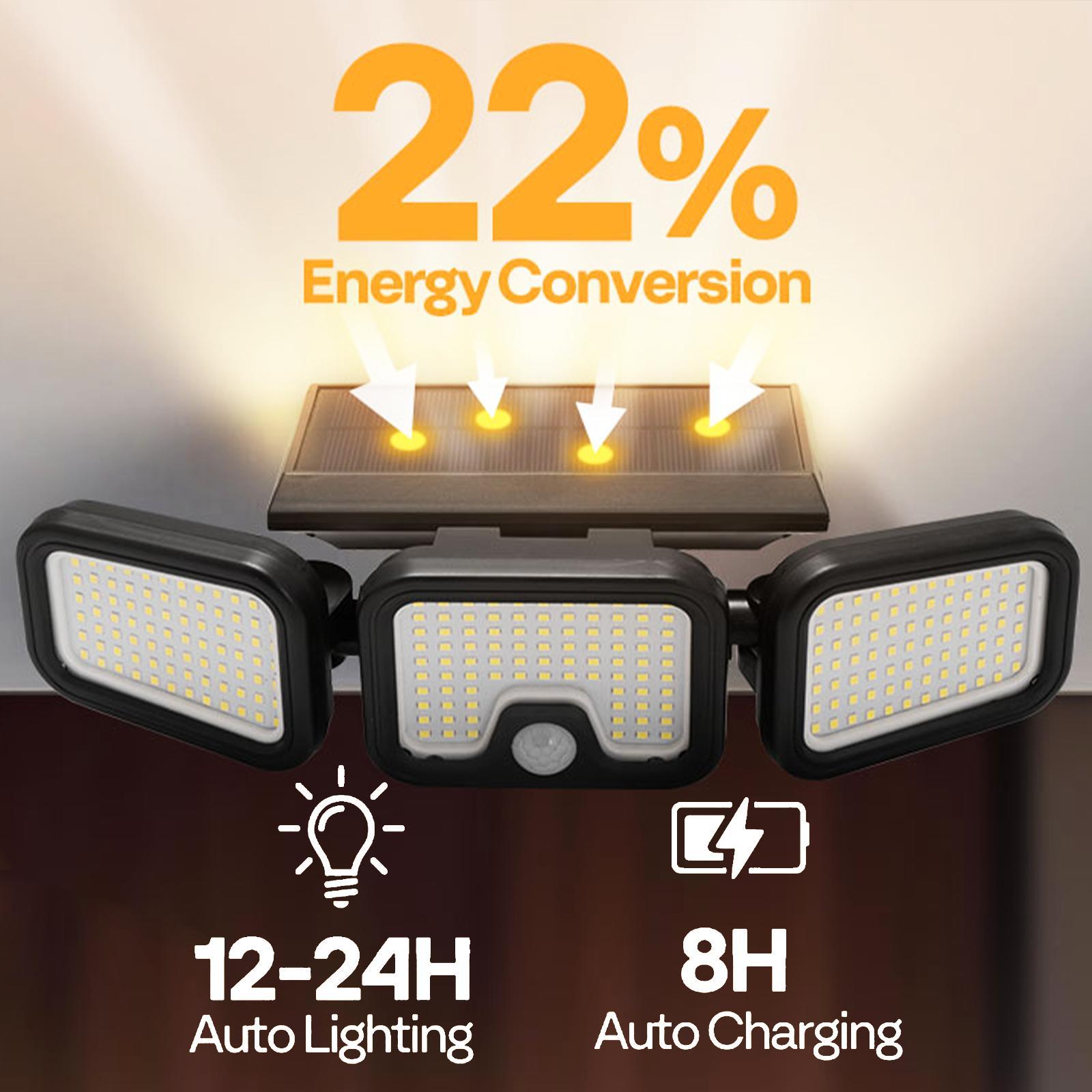 Solar Flood Lights Outdoor, Motion Sensor Lights, 3 Adjustable Heads Security Lights, IP65 Waterproof, with Remote Control 180° Wide Lighting Angle Solar Powered Lights for Patio Yard Garage Entryways Porch,TikTokShopBlackFriday