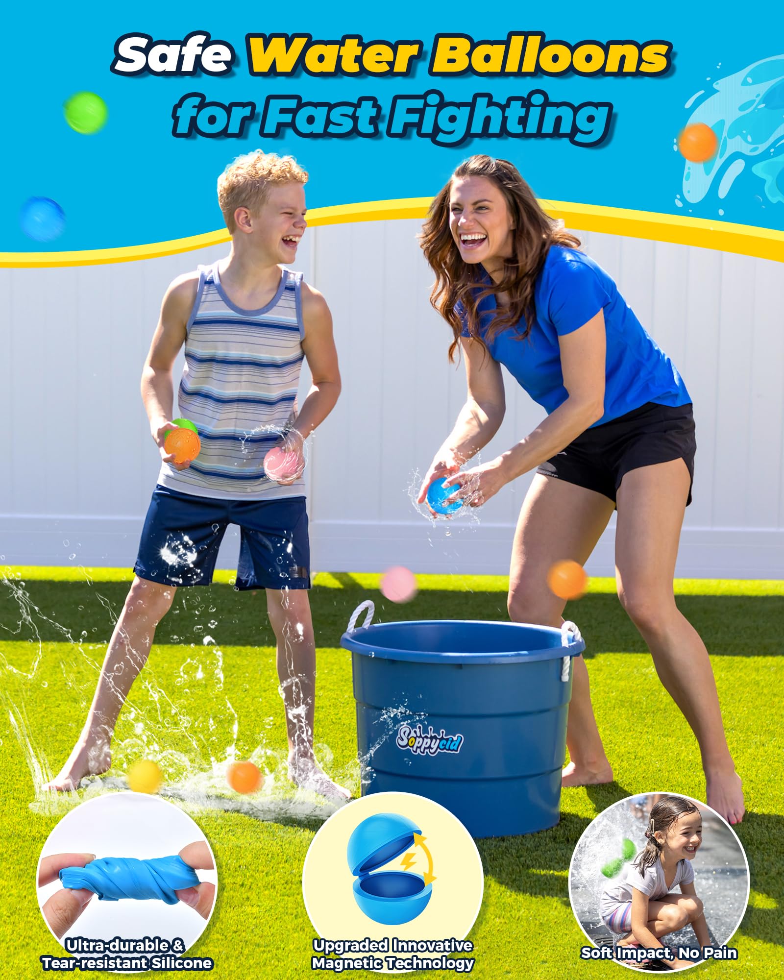 12Pcs Reusable Water Balloons, Pool & Beach Water Toys for Boys and Girls, Outdoor Summer Toys for Kids Ages 3-12（Colors Randomly Assorted）