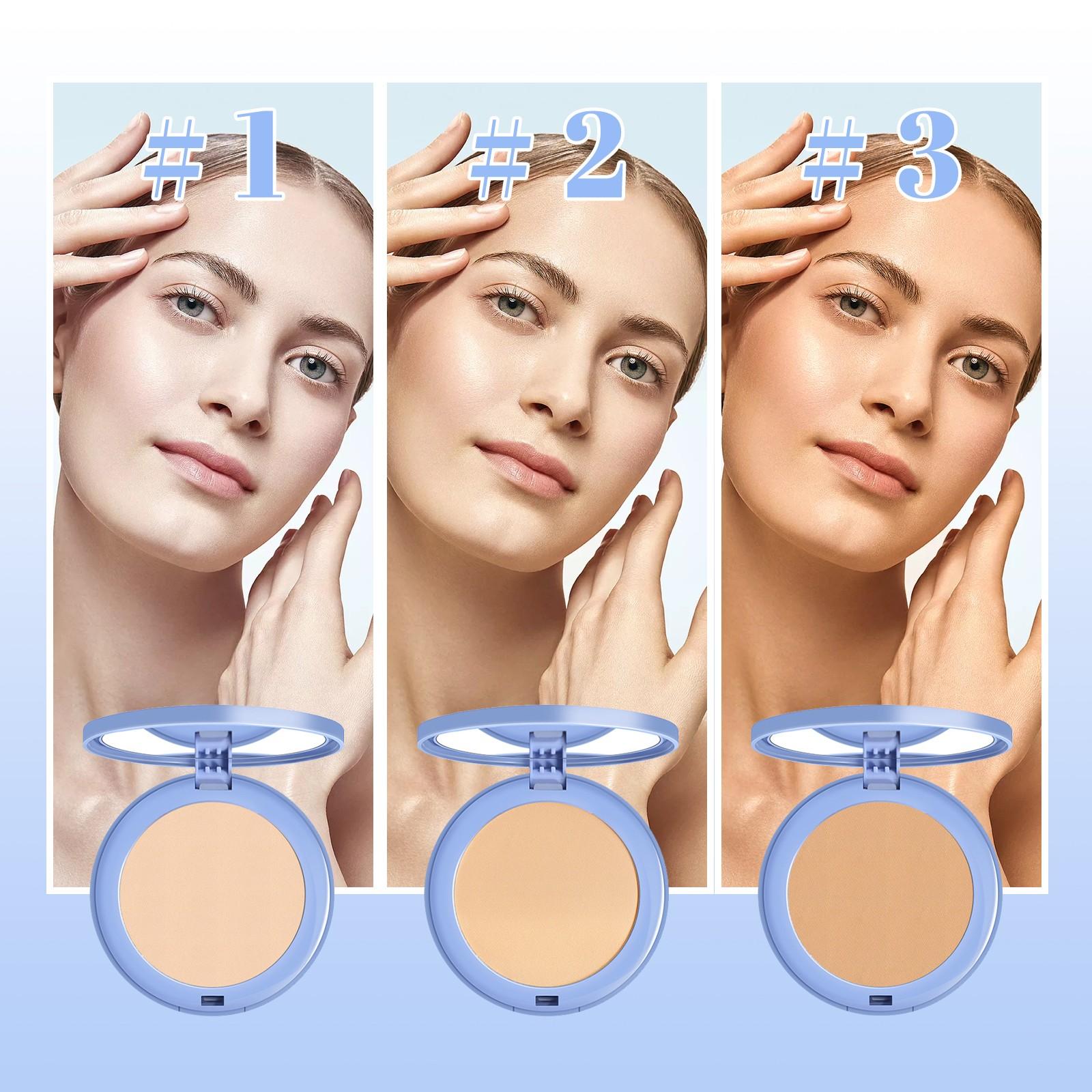 Ouhoe Setting Powder Cake, Oil Control Powder, Long-Lasting Flawless Finish, Lightweight Breathable Makeup Sponge, Ideal for All Skin Types