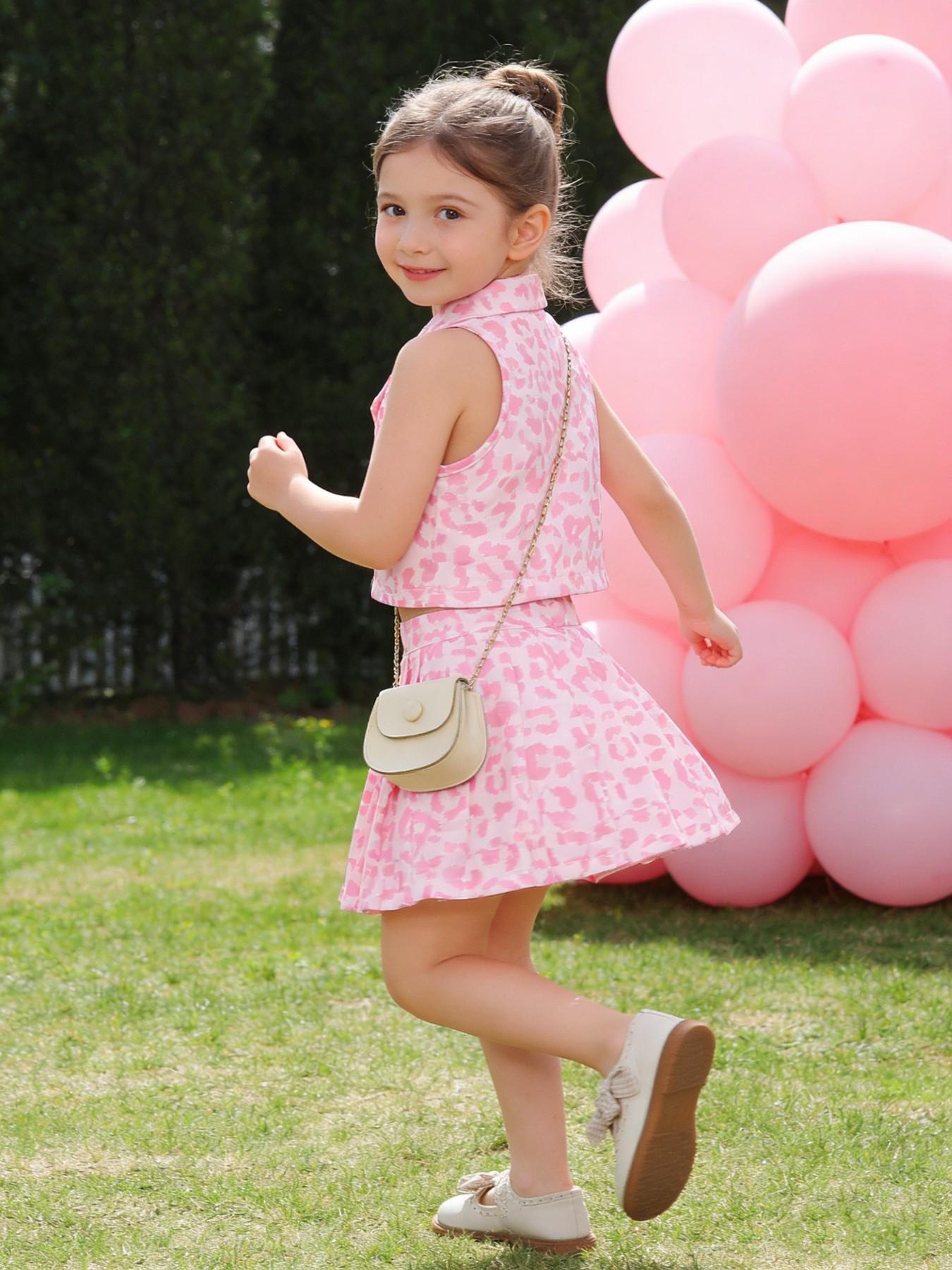 Barbiecore Outfit! Toddler Pink Leopard Blazer & Skirt Set