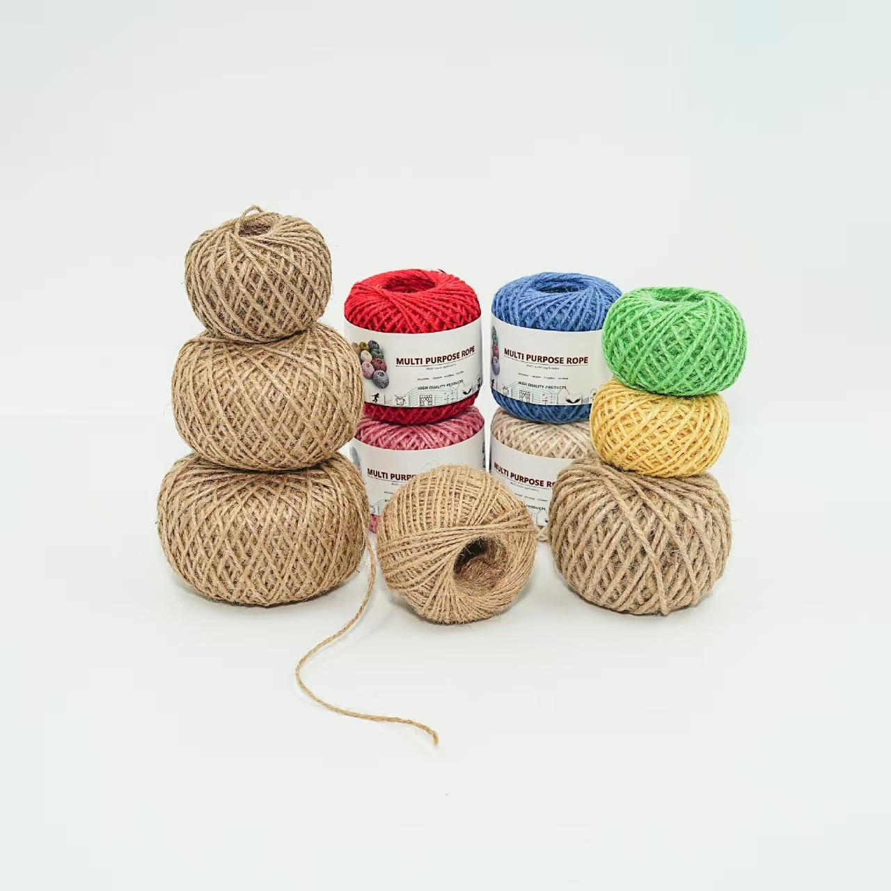 Natural Vintage Hemp Rope Twist Roll, Sewing Thread & Craft Supplies, Ideal for DIY Wedding Party Bow Decorations, Three-Strand Braided Rope