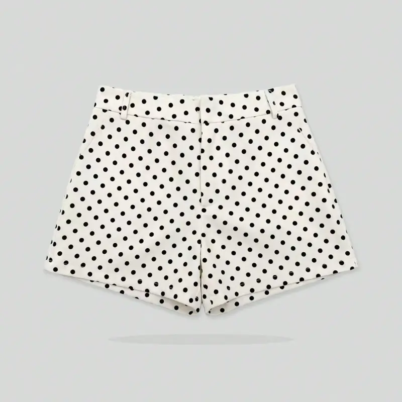 Women's High Waist Mini Polka Dot Casual Garment Shorts, Spring Summer Fashion European Style, Versatile and Comfortable