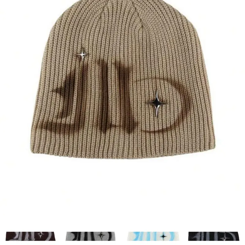 Men's Graffiti Street Style Knit Baseball Cap, Knitted Hat, Beanie Hat, Graphic Hat, Casual Fashion Warm Hat for Fall & Winter, Perfect for Sports and Parties, Fitted Hat Beanie, Streetwear Headwear