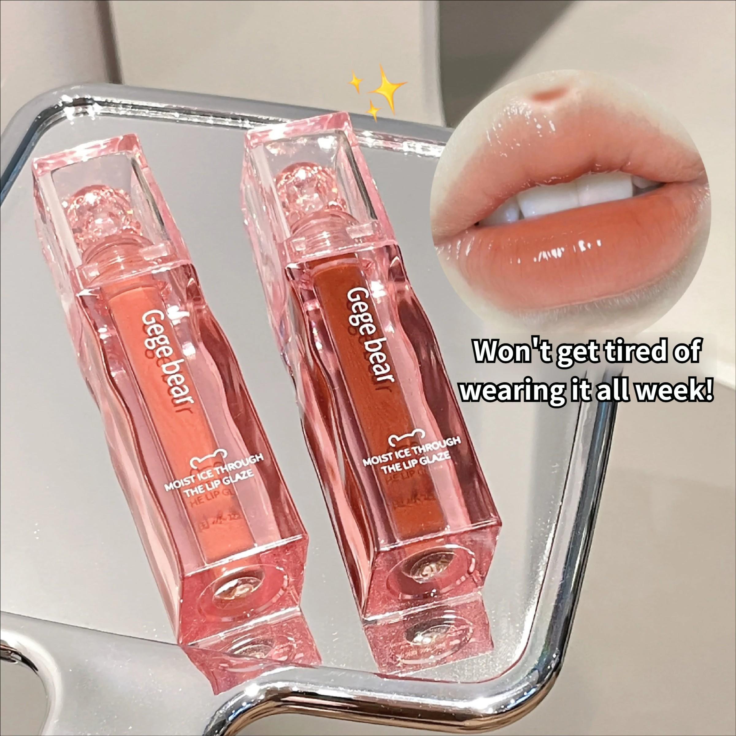 Waterproof Mirror Finish Lipstick, Transparent Bean Sand Milk, Gentle Fake Makeup Gift for Women, Christmas & Valentine's Day