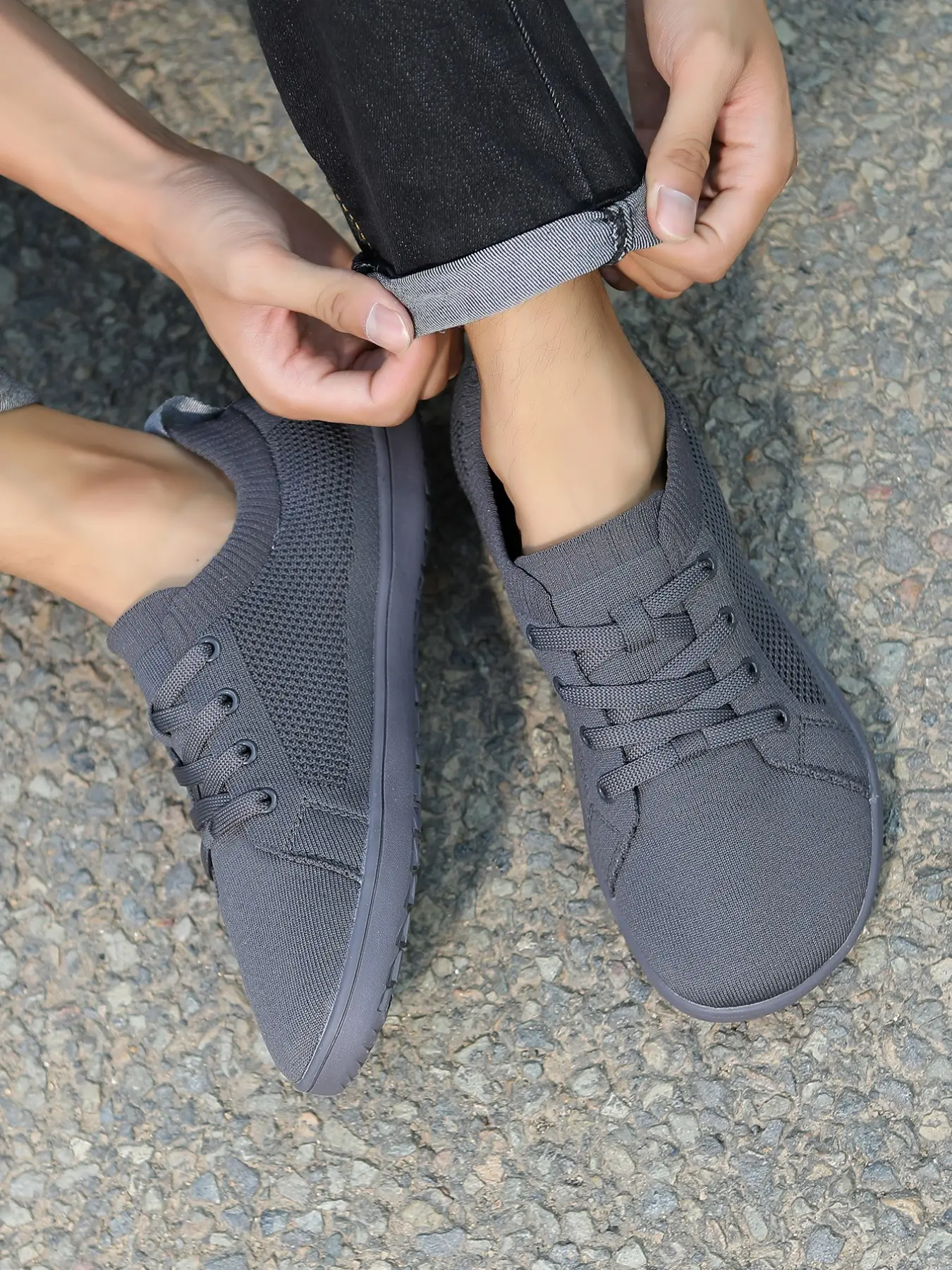Men's and Women's Barefoot Shoes, Wide Toe Casual Sneakers, Zero Drop Design, Slip-On Fitness Shoes, Cross Training, Walking Shoes, Sizes 37-48