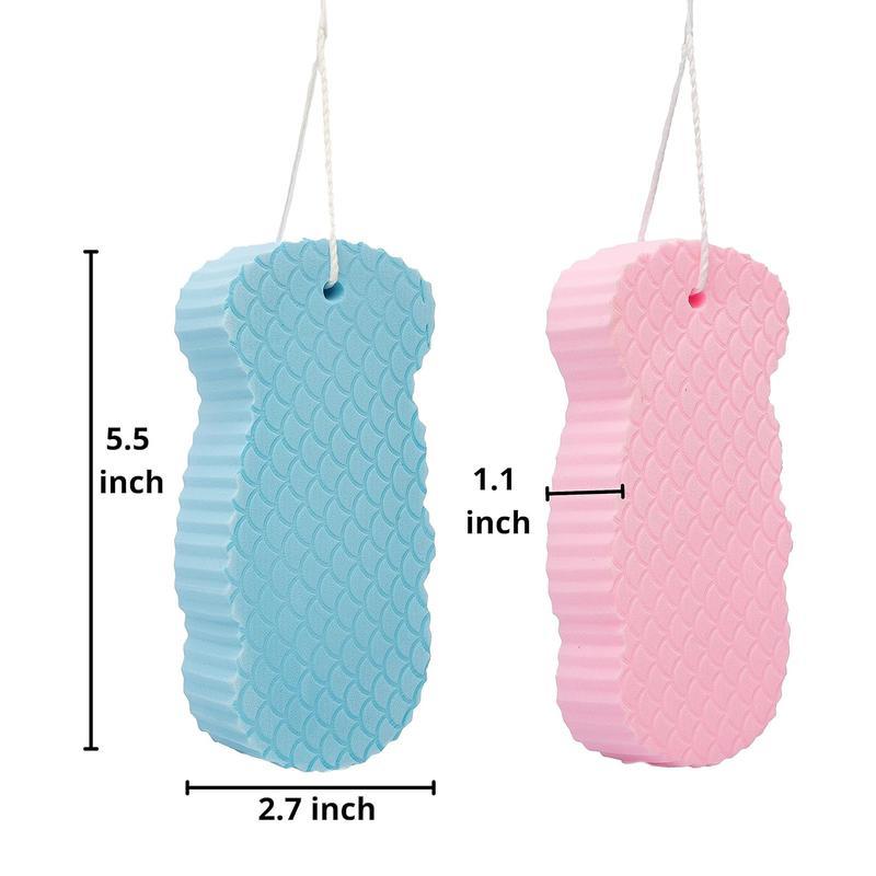 [2count]3D Bath Sponge,Random Color,Mud and Ash Scrubbing Sponge,Exfoliating Bath Sponge,Skin Friendly and Reusable,Alternative to exfoliating Gloves,MirrorZone.