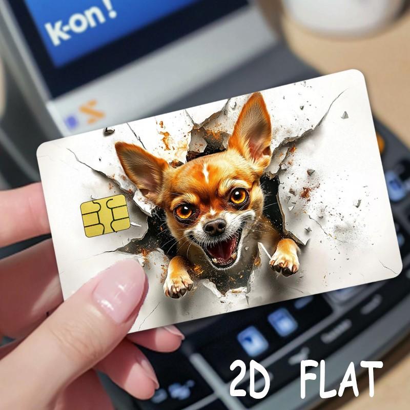 2-Pack Dog Pattern Credit Card Stickers, Ultra-Thin Waterproof Scratch-Resistant, Personalized Bank Card Decorative Stickers, Durable Waterproof Stickers