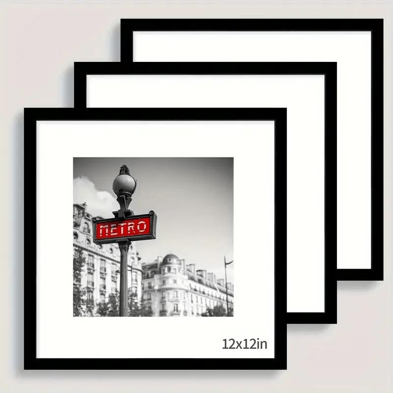 10-piece/5-piece/2-piece square wall-mounted picture frames available in 4x4/6x6/8x8 inches, classic style, Sturdy frame design, hold photos, paintings, sketches and art pieces, Home Decoration, Picture Frame Set