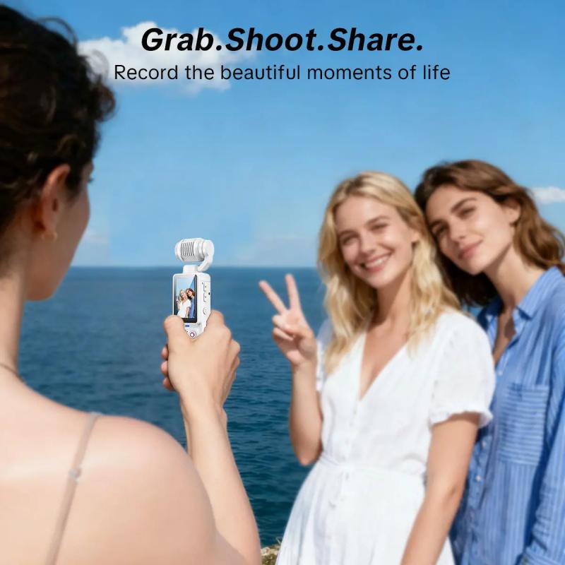 Portable 2.5K Ultra HD Video Recorder with 180 Rotating Lens, Handheld Stabilizer Pocket Camera, Full Body Camera for Vlogging, Travel & Daily Life Recording, USB Rechargeable, Black, Vlogging Camera, Modern Gadget, Durable Construction, Camcorder