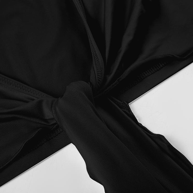 Women's Solid Color Crop Tee, Casual V Neck Long Sleeve T-shirt for Summer, Women's Clothing for Daily Wear