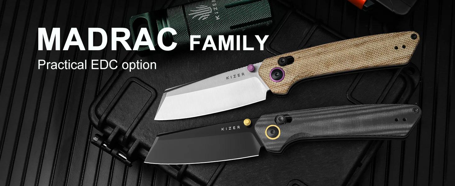 Kizer Madrac Nitro-V Blade V3693A1/ V3693A2, Portable Folding Camping Knife, Micarta Handle, EDC Multi-Function Tool Knife, Fruit Knife, Convenient Pocket Knife with Clutch Lock, Men's Gift, Christmas Gift Kizer Madrac Nitro-V Blade V3693A1/ V3693A2, Portable Folding Camping Knife, Micarta Handle, EDC Multi-Function Tool Knife, Fruit Knife, Convenient Pocket Knife with Clutch Lock, Men's Gift, Christmas Gift