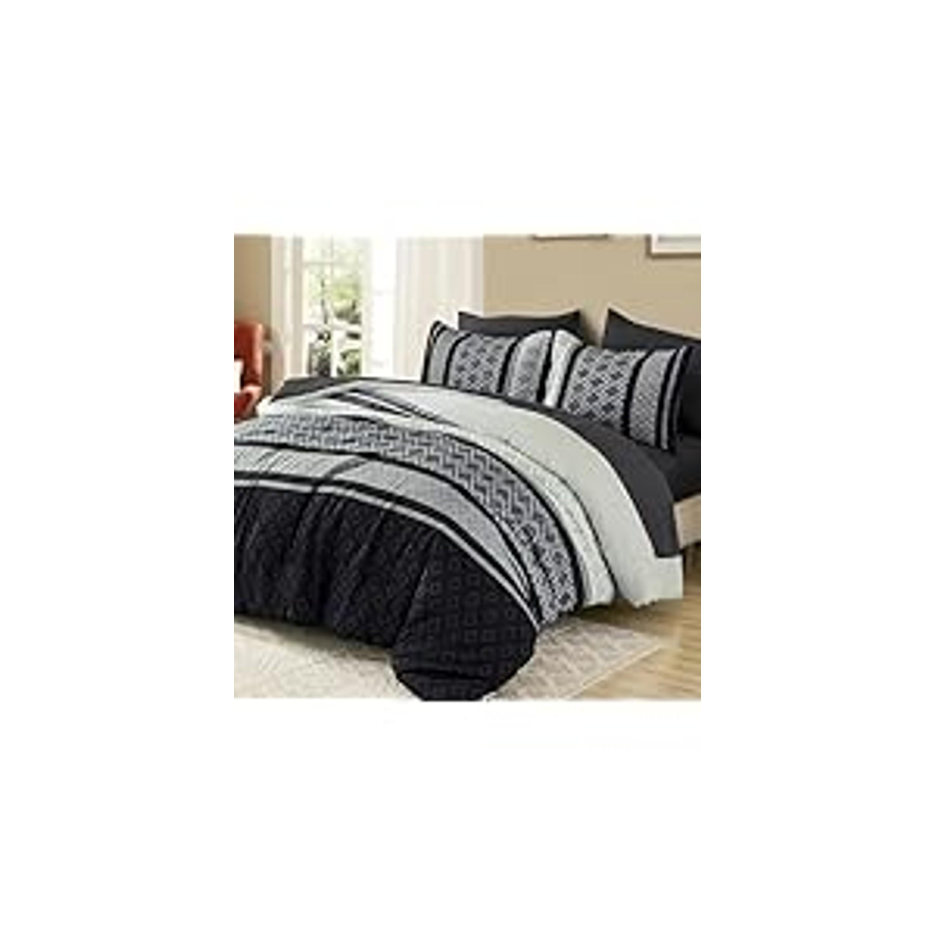 Boho Comforter Set Queen Size 8 Piece Bed in a Bag Bohemian Striped Bedding Quilt Set Aqua Paisley Floral Comforter and Sheet Set,Soft Microfiber Complete Bedding Sets for All Season