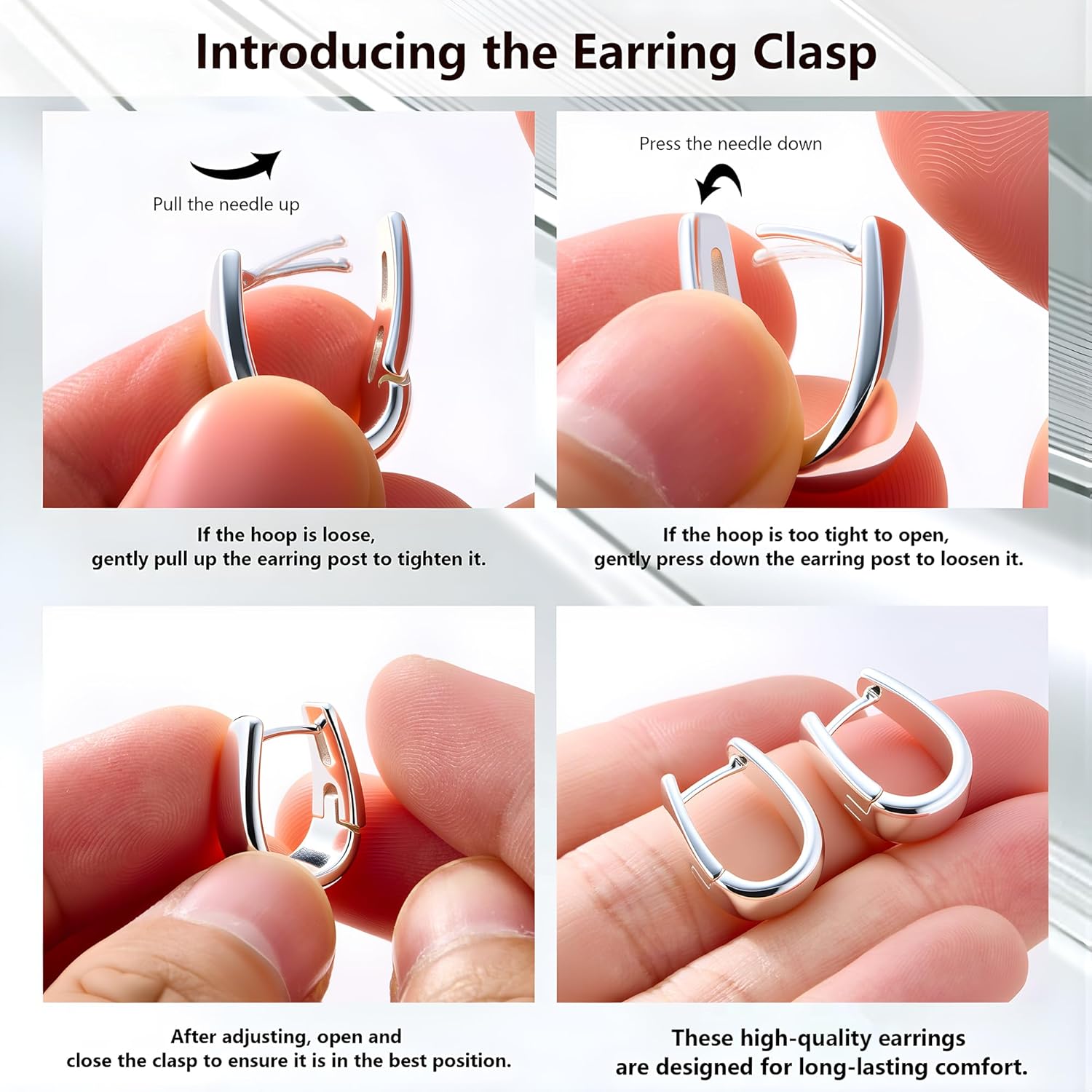 925 Sterling Silver Earrings Small Chunky Silver Earrings for Women 14K Gold Plated Small Hoop Earrings Silver Hypoallergenic Earrings Small Thick Huggie Hoops Earrings