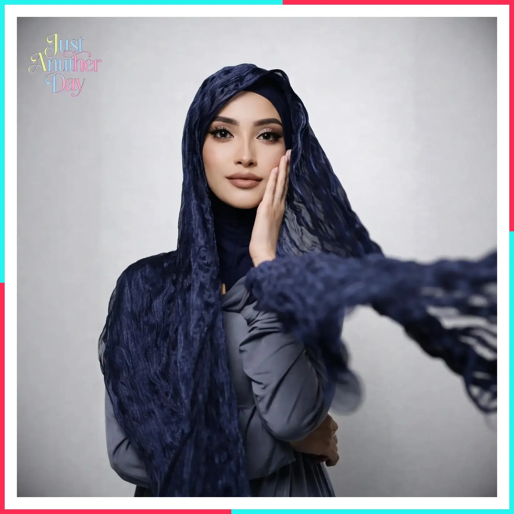 Bubble Pleated Hijab Scarf, Lightweight Crinkle Chiffon Shawl, Wavy Textured Headscarf for Muslim Daily & Formal Wear