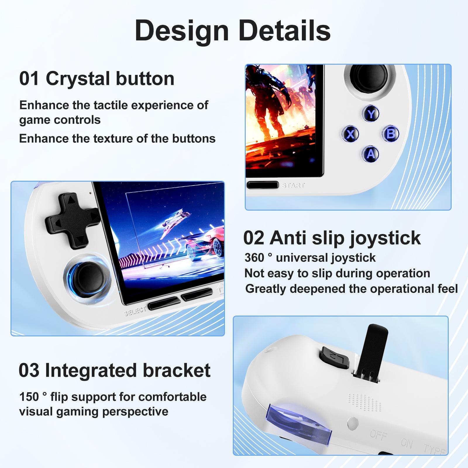 GAMINJA 4.5 Inch Classic Composite Game Console, Dual 360° Joysticks, 14+ Emulators, 12000+ Games, Portable for Home, Travel, Holiday Gifts