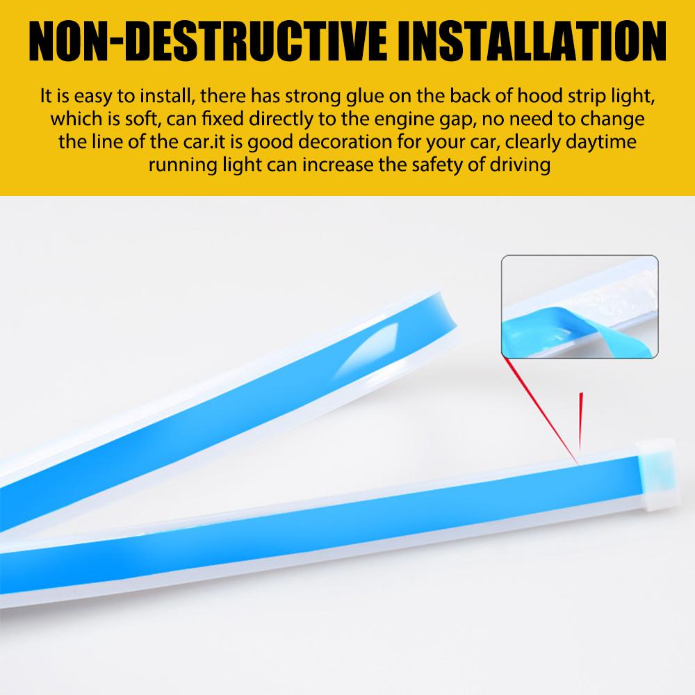 Dynamic Scan Start Up Hoodbeam Kit, Flexible Car Hood LED Meteor Strip Lights