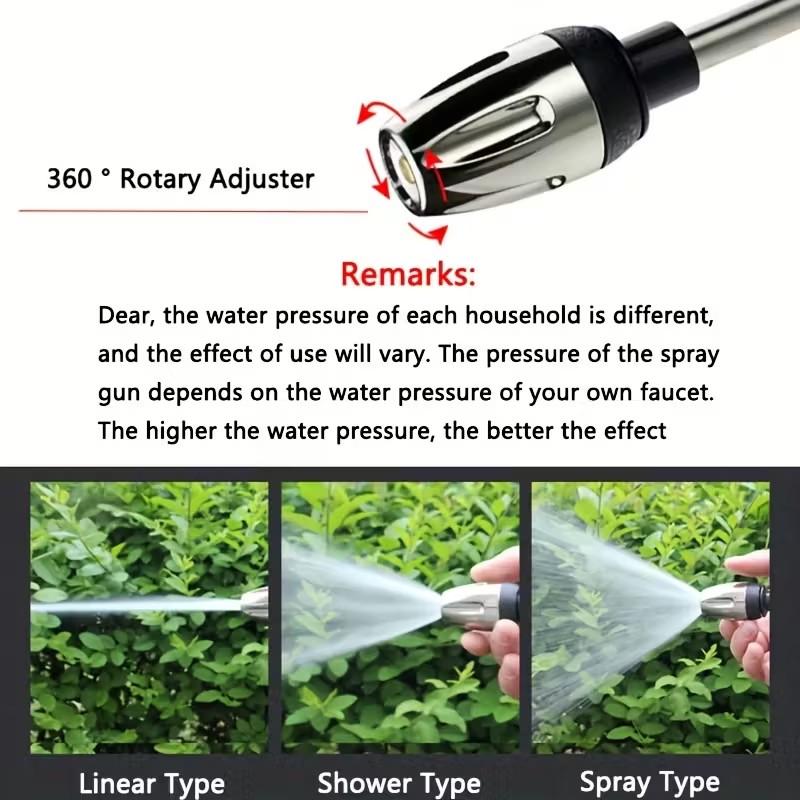 High Pressure Car Wash Gun, Upgrade Thick Rod, Plastic Body, Copper Nozzle, Garden Hose Sprayer, Multi-Function Watering Tool