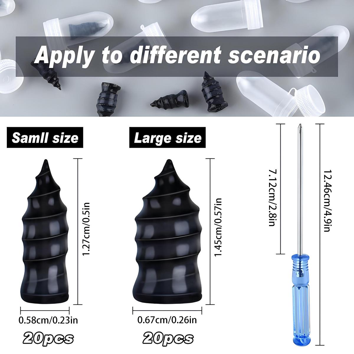 40/60Pcs Tire Repair Screws Plugs, Self-service Tyre Repair Vacuum Rubber Nails Kit for Car/Motorcycle/Truck/Tractor, Puncture Fast Tyre Repair Supplies