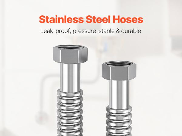 VEVOR Water Heater Kit, 24 Inch Length Water Heater Flex Connector, Waters Heaters Installation Kit with 1 FIPx 1 FIP Inlet Outlet Connection for Bathroom, Kitchen, Laundry Room, Boiler Room