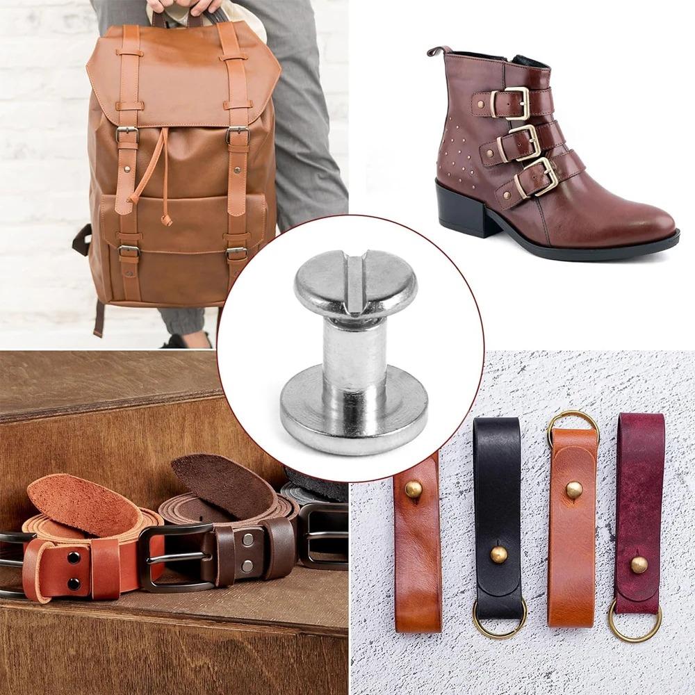 10/20 pcs Solid Brass Binding Screw Rivet Set for Leather Crafting, DIY Wallet Album Repair, Heavy Duty Metal Fasteners, Desk Calendar Menu Fixing, Industrial Hardware Kit with Wear-Resistant Nails