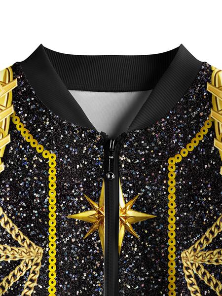 Girls' Long Sleeve Jacket 120-160 Cm, Trendy Kpop Style for Singing & Dancing Performances, Unique Starlight Role Play Costume Gift, Zip Up Coats