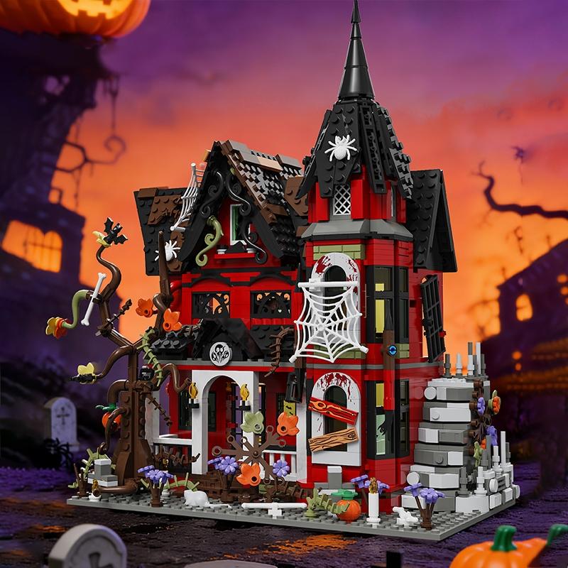1249pcs MOC Haunted House Building Blocks Set Horror Spooky Building Bricks DIY Puzzle Toys for Adults Kids Gift Room Decoration