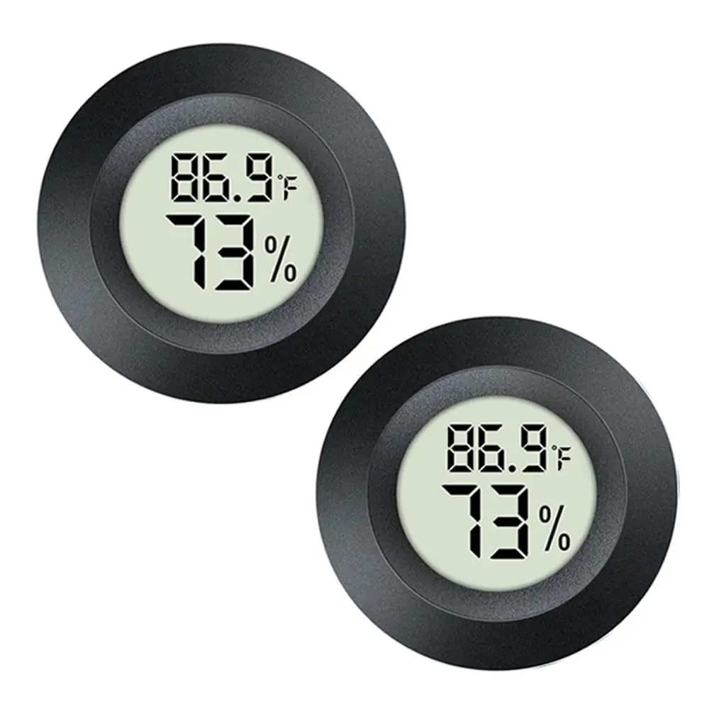2-Pack Digital Hygrometer Thermometer for Reptiles, Indoor/Outdoor Humidity Monitor with Fahrenheit/Celsius, Ideal for Greenhouse & Humidor Terrarium Jars