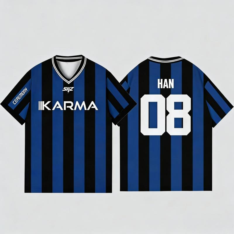 2026 KPOP Stay KARMA Album Fans Support Shirts FELIX BANGCHAN HYUNJIN Clothes Short Sleeve Tops Beachwear Surfing Suit Wetsuit