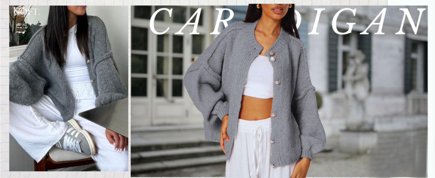 Women's Cardigan Sweaters Casual Lightweight Long Sleeve Button Up Knit Oversized  Fall Outwear TikTokShopBlackFriday