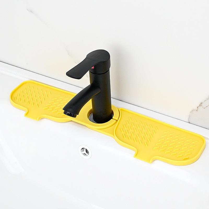 Silicone Drying Mat Sink Faucet and Countertop Organizer for Soap and Accessories