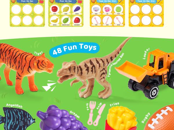 JoyCat Alphabet or Themed Mystery Box Toy, Letters Sorting Matching Game Activities, Montessori Sorting Toys with Sensory Play Box, Preschool Learning