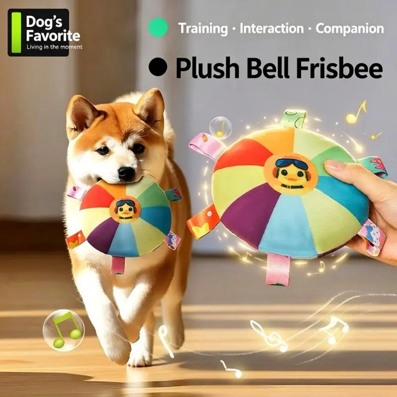 Dog Training  Flying Disc Toy – Plush Sound Toy for Puppies & Adult Dogs  dog toys squeaky dog toys interactive dog toys dog stuffed toys tug of war dog toy dog toys for aggressive chewers dog
