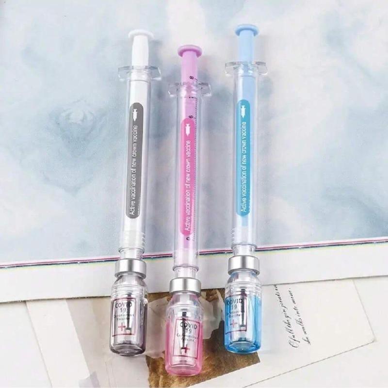 Creative Syringe Shaped Gel Pen, 1/3 Counts Portable 0.5mm Multi-purpose Writing Pen, Modern Funny Writing Pen, Unique Pens for Students Office Workers, Funny Teacher Pens, Writing Markers Supplies, Office Stationery & Supplies