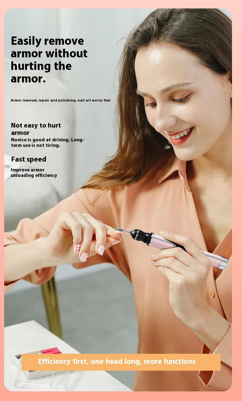 Professional nail salon electric nail buffing machine, USB charging, digital display, portable nail file, nail removal, dead skin removal, nail shaping, complete set of nail art tools