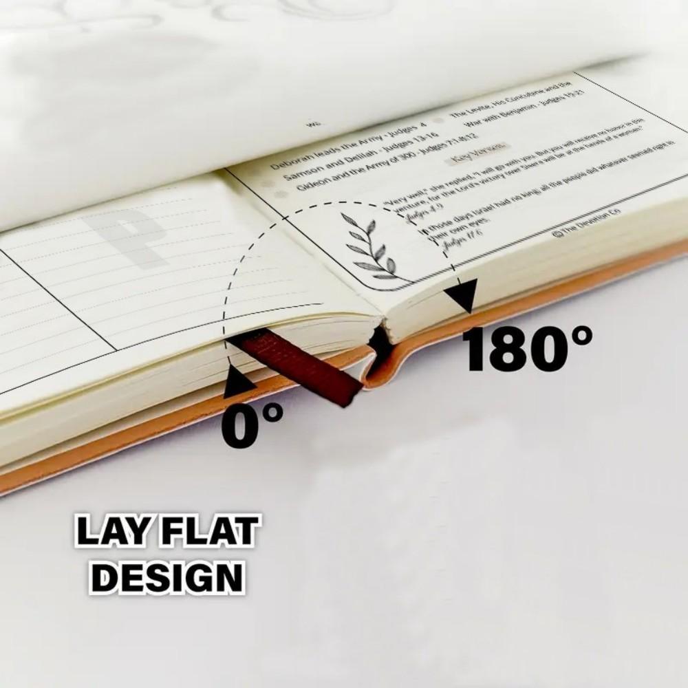 Leather Hardcover Bible Summary Notebook - 200-Page Christian Study Planner with One-Page Overviews of All 66 Books, New Living Translation Reference, Scripture Journal for Sermon Notes & Faith Growth
