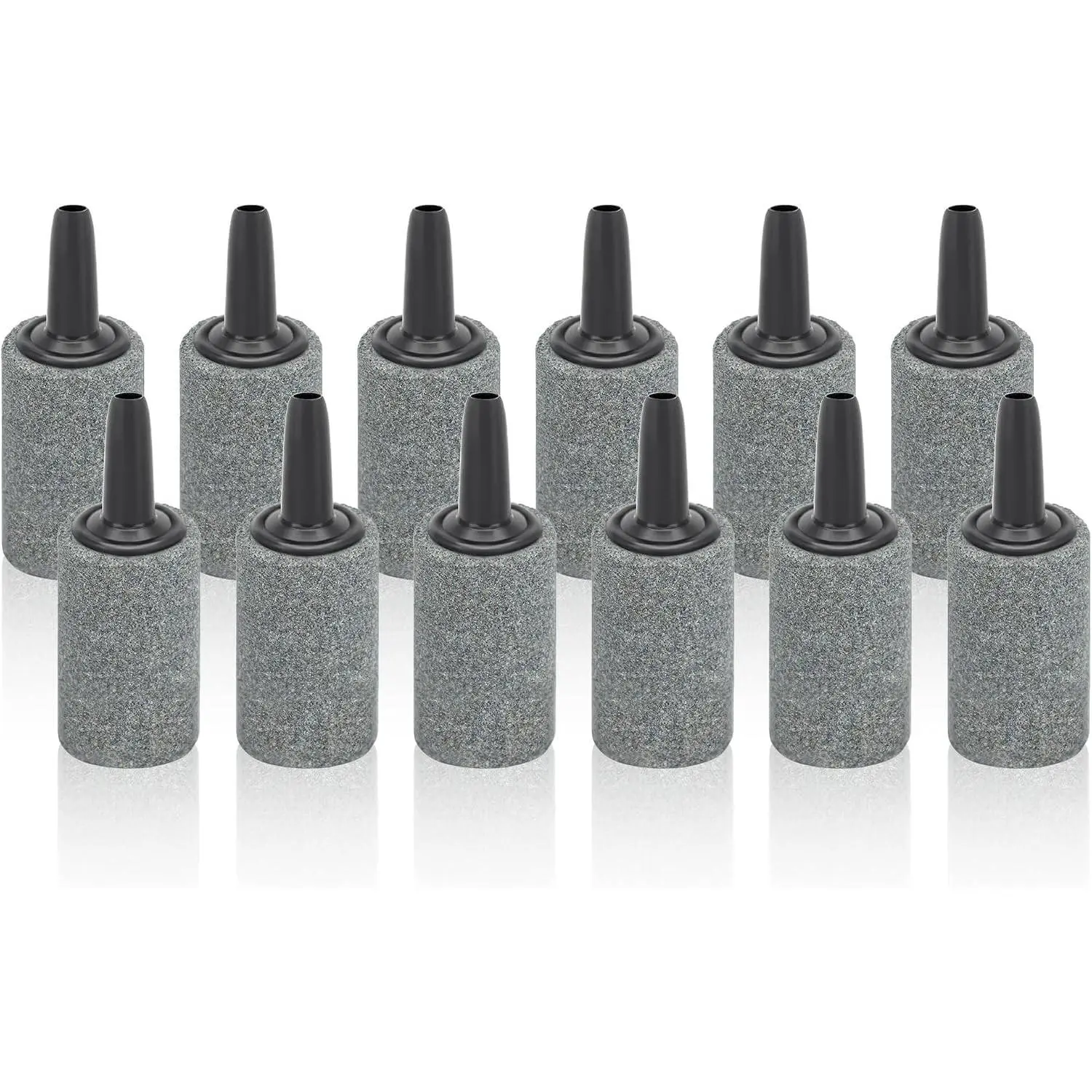 1-Inch Cylindrical Silicon Carbide Aquarium Air Stone (12-Pack), Aeration Diffuser Bubble Stone for Fish Tank Air Pumps, Ponds