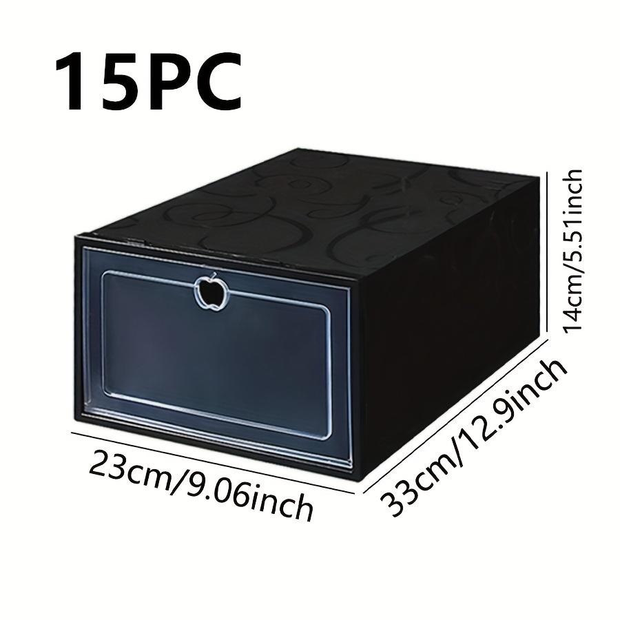 15PCS Large Transparent Shoe Box Shoe Storage Box Stackable Shoe Organizer Space-saving Foldable Shoes for Closets Sneaker Container Storage Box Find Shoe Storage Box in One Second Household New Year New Year Shoe Storage Box