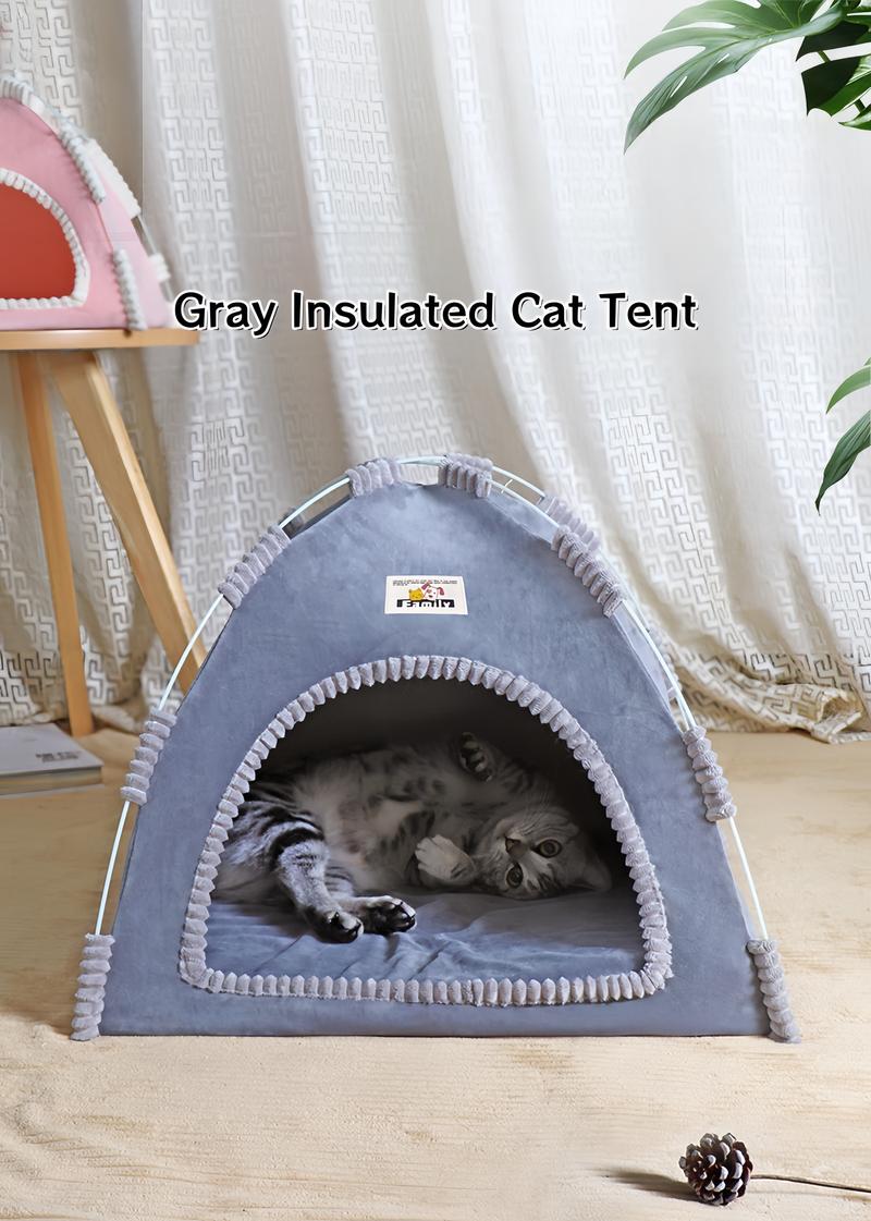Foldable Pet Tent -Indoor Bed With Double-sided Cushion - Pet Tent for Cats ,Puppies, Rabbits, Guinea Pigs, Hedgehogs, and Other Small Animals,Cat House